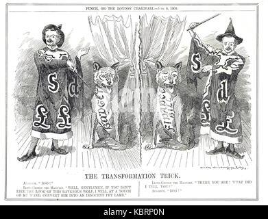 Lloyd George budget transformation trick, the People's budget, 1909-10 Stock Photo