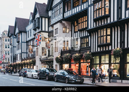 The exterior of Liberty Department Store. Opened in 1875 it is famous for luxury goods and classic Liberty designs. Stock Photo