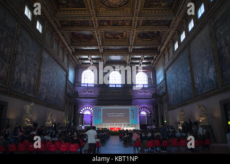 Florence, Italy. 30 Sept, 2017. Wired Next Fest 2017 in The Salone dei Cinquecento in Palazzo Vecchio in Florence, Italy. Credit: Mario Carovani/Alamy Live News. Stock Photo