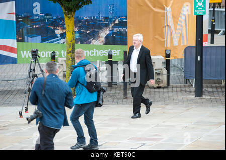 Manchester, UK. 1st October 2017. David Davis MP arrives for Day 1 of the 2017 Conservative Party Conference at Manchester Central. © Paul Warburton Stock Photo