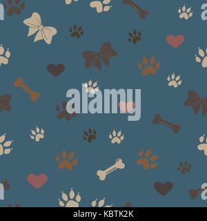 Seamless Dog Paw Pattern. Vector Illustration Stock Vector