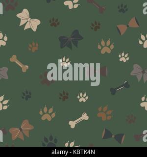 Seamless Dog Paw Pattern. Vector Illustration Stock Vector