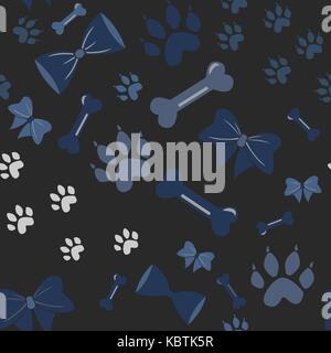 Seamless Dog Paw Pattern. Vector Illustration Stock Vector