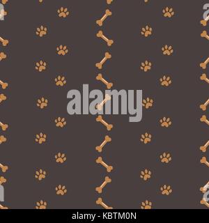 Seamless Dog Paw Pattern. Vector Illustration Stock Vector