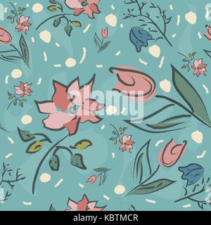 Floral Seamless Pattern. Hand Drawn. Vector Illustration Stock Vector