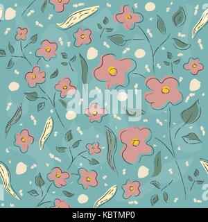 Floral Seamless Pattern. Hand Drawn. Vector Illustration Stock Vector