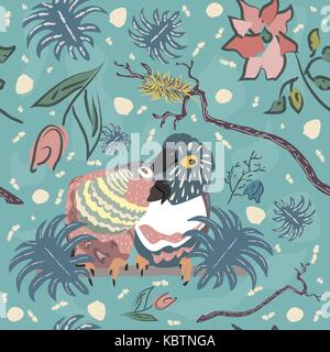 Parrot Birds Seamless Pattern. Vector illustration Stock Vector