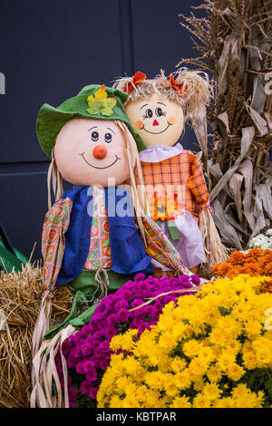 Fall harvest display at the local Canadian Tire Store in Winkler, Manitoba, Canada. Stock Photo