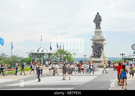 Monument to Samuel-De Champlain, Quebec City, Quebec Province, Canada Stock Photo