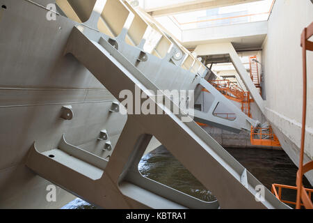 Saint Petersburg Flood Prevention Facility Complex, water gate Stock Photo