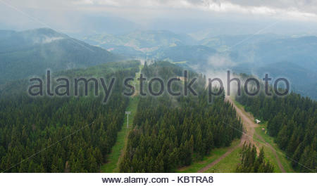 View of peak Snezhanka, TV tower, Pamporovo, Bulgaria ski ...