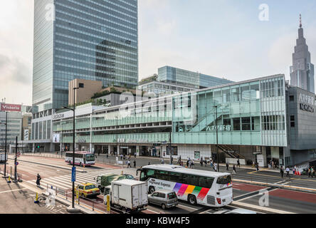 New South Gate of Shinjuku Station at Koshu Kaido Avenue, Tokyo, Japan Stock Photo