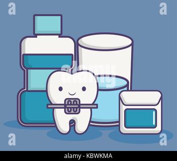 dental care related icons over blue background colorful design vector illustration Stock Vector