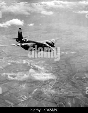 Martin B26 Marauder. American bomber plane in action during World War II Stock Photo