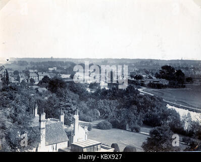 View from the tower of St. Peter's Church, Caversham, c. 1900 Stock Photo