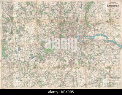 1920 Bacon Pocket Map of London, England and Environs   Geographicus   London bacon 1920 Stock Photo