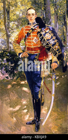 Joaquin Sorolla Retrato Del Rey Don Alfonso XIII con el Uniforme De Husares Stock Photo