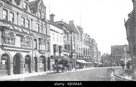 Market Place, Reading, looking south eastwards to High Street, c. 1890 Stock Photo