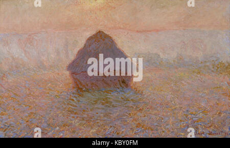 Claude Monet   Grainstack, Sun in the Mist Stock Photo