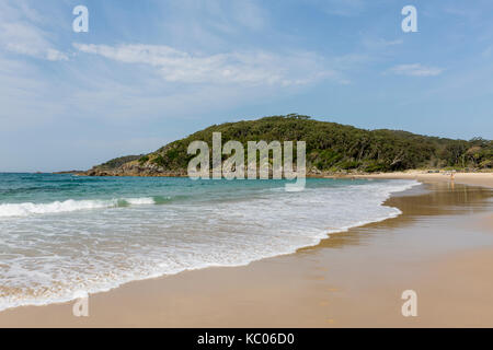 Elizabeth Beach and headland in Pacific Palms on the mid north coast near Forster,New South Wales,Australia Stock Photo