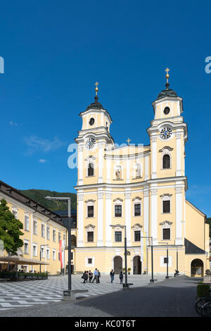 The Collegiate Church of St Michael in Mondsee Stock Photo
