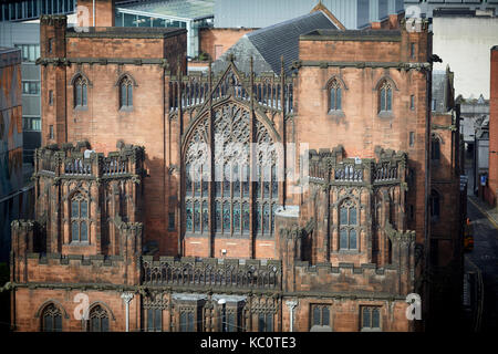 Grade I listed status John Rylands Library is a late-Victorian neo-Gothic building on Deansgate in Manchester maintained by University of Manchester Stock Photo