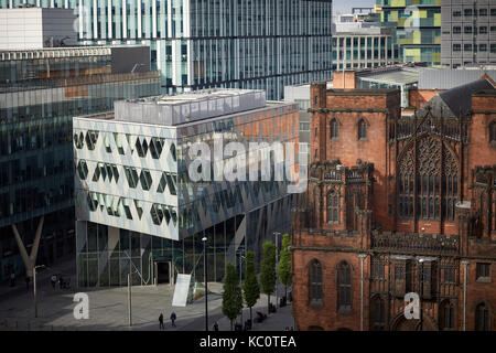 Grade I listed status John Rylands Library is a late-Victorian neo-Gothic building on Deansgate in Manchester maintained by University of Manchester Stock Photo