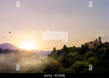 art morning on beautiful old town of Provence Stock Photo