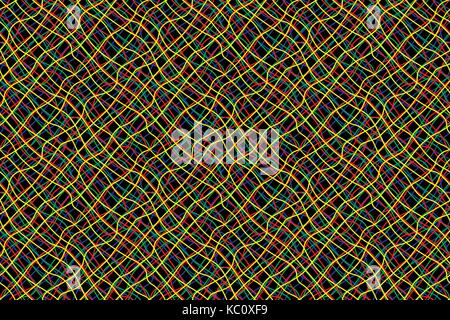 Intricate colored wires abstract seamless pattern. Vector illustration. Stock Vector