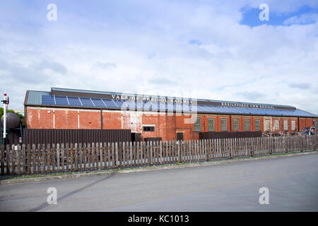 The Vale of Rheidol narrow gauge steam railway station in Aberystwyth Ceredigion Wales UK Stock Photo