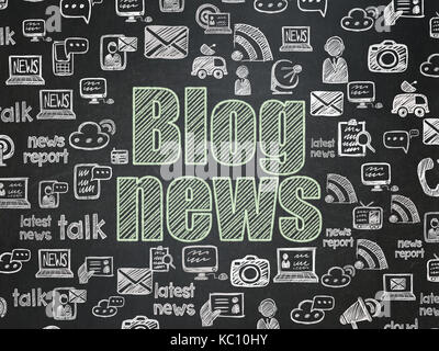 News concept: Blog News on School board background Stock Photo