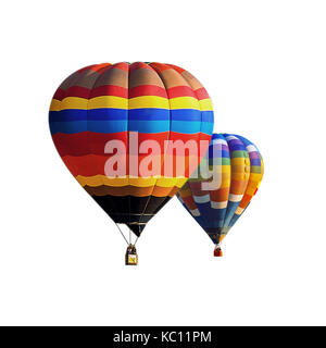 Colorful hot air balloons isolated on white background Stock Photo - Alamy