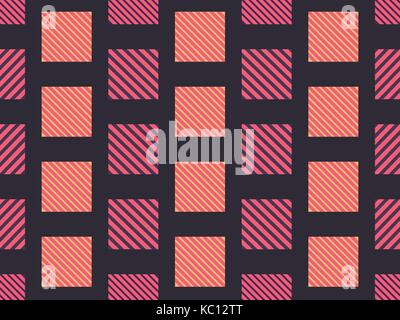 Checkered seamless pattern with diagonal stripes for fabrics and printing. Vector illustration Stock Vector