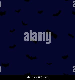 vector black flying bats silhouettes seamless pattern Stock Vector