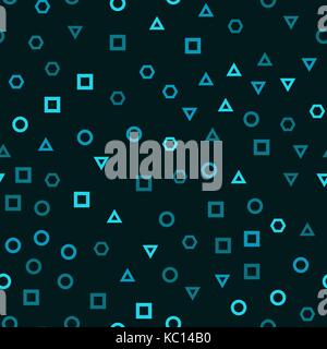 vector seamless pattern - circle,square, hexagon, triangle Stock Vector