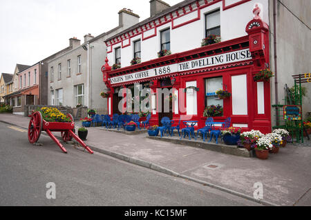 Old coffee house 'The Dwelling House' in Knightstown, Valentia Island, County Kerry, Ireland Stock Photo