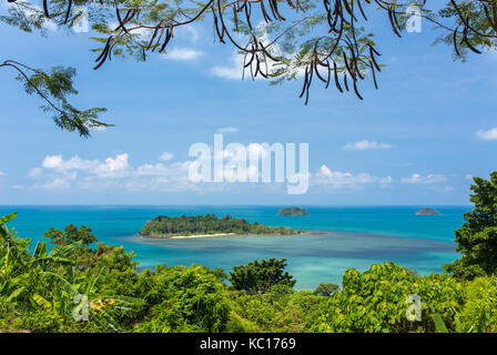 Beautiful tropical island landscape. View from Koh Chang to Koh Man Nai Stock Photo