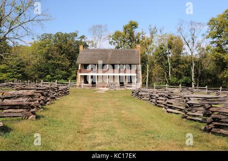 The Elkhorn Tavern fought for and used by both the union and confederates March 1862 in the Pea Ridge National Military Park Stock Photo