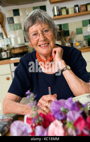 Chef and author Anna del Conte at her home in Dorset. Stock Photo