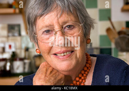 Chef and author Anna del Conte at her home in Dorset. Stock Photo