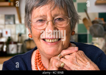 Chef and author Anna del Conte at her home in Dorset. Stock Photo