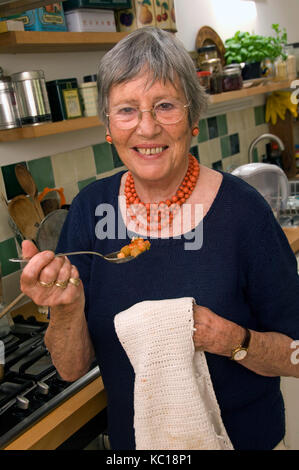 Chef and author Anna del Conte at her home in Dorset. Stock Photo