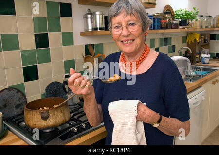 Chef and author Anna del Conte at her home in Dorset. Stock Photo