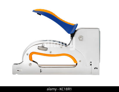 Construction stapler on a white background, isolated Stock Photo
