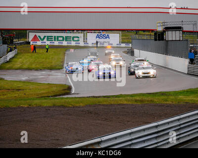 The start of a race at the Anderstorp racetrack, in Småland, Sweden, Scandinavia, Europe. Stock Photo