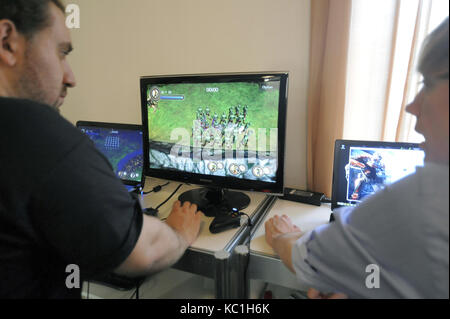 Milan (Italy), open-day at the State University for the presentation of new postgraduate courses in computer science with address of videogames planning Stock Photo