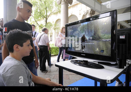 Milan (Italy), open-day at the State University for the presentation of new postgraduate courses in computer science with address of videogames planning Stock Photo