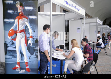 Milan (Italy), open-day at the State University for the presentation of new postgraduate courses in computer science with address of videogames planning Stock Photo