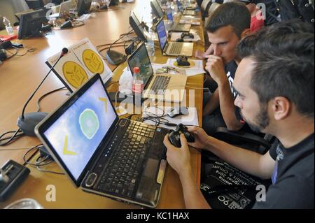 Milan (Italy), open-day at the State University for the presentation of new postgraduate courses in computer science with address of videogames planning Stock Photo