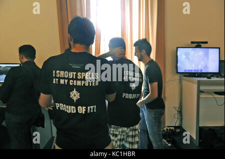Milan (Italy), open-day at the State University for the presentation of new postgraduate courses in computer science with address of videogames planning Stock Photo